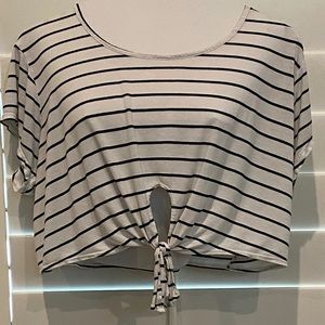 Emma and Sam Tie Front Crop Top